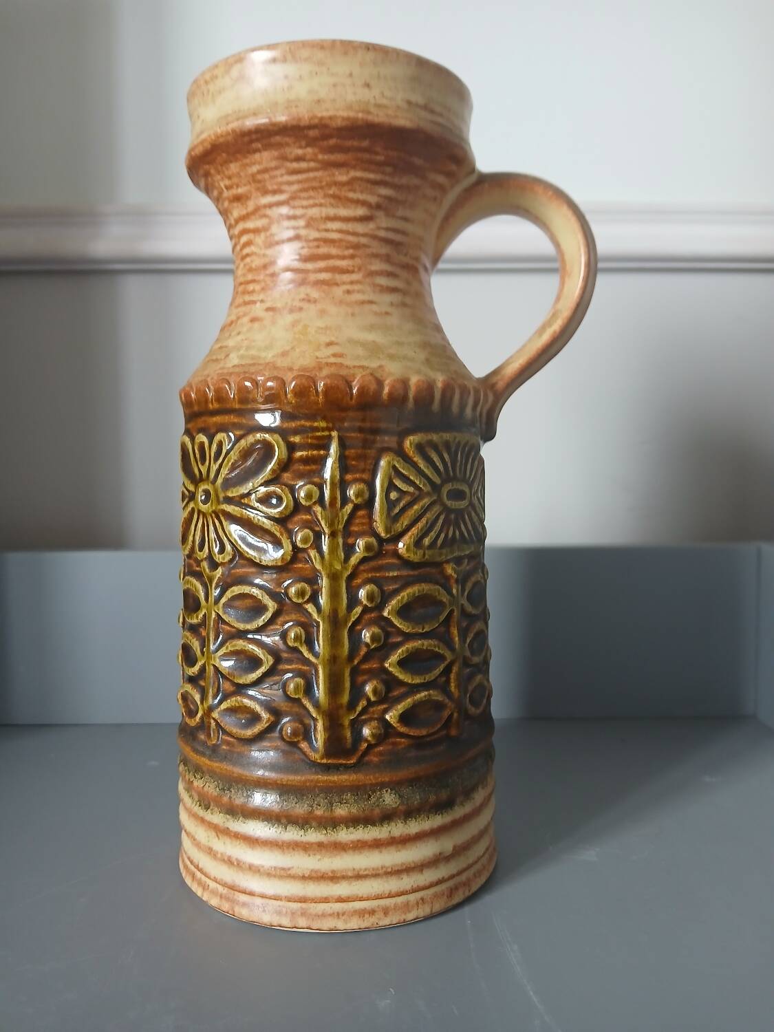 Pichet vintage West Germany brun ocre 25 cm