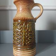 Vintage West Germany pitcher, ochre brown, 25 cm