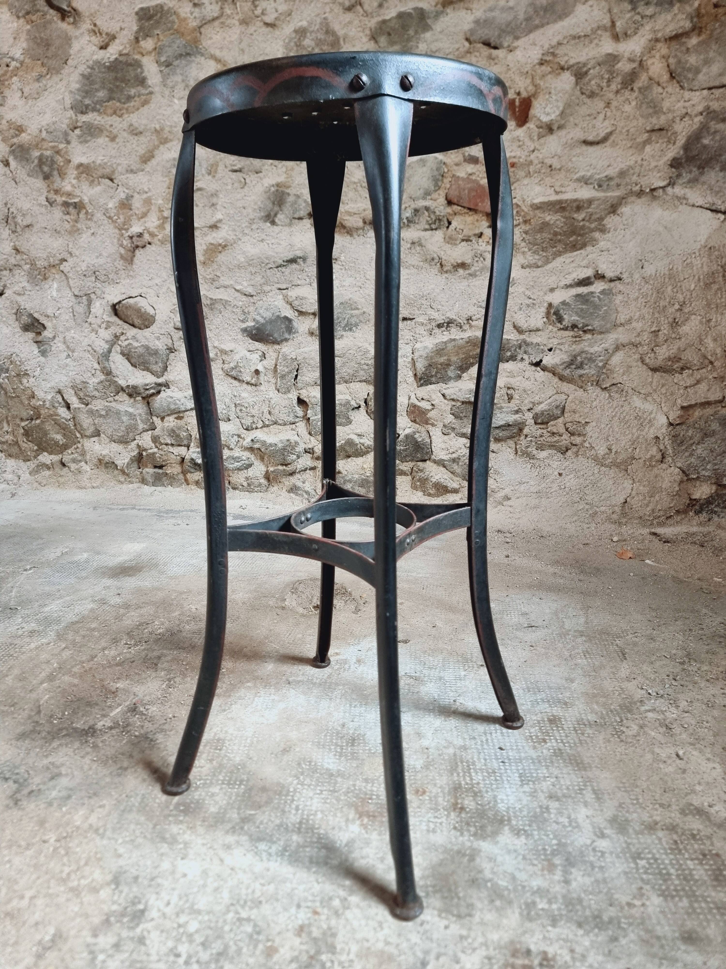 Antique Industrial Stool – Toledo Art Steel Co., 1930s, Bar Stool