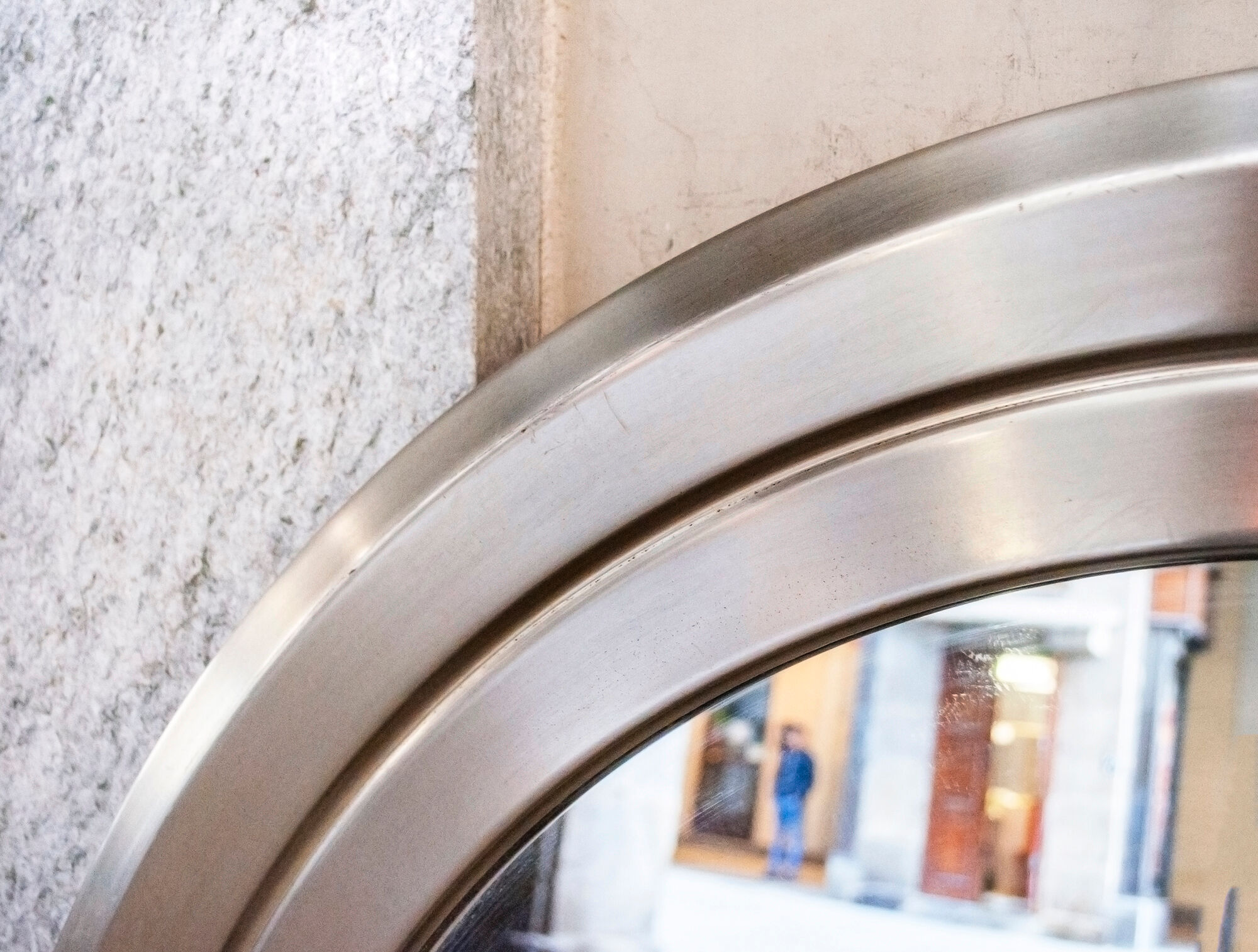 Mirror with steel frame Italy 1970s