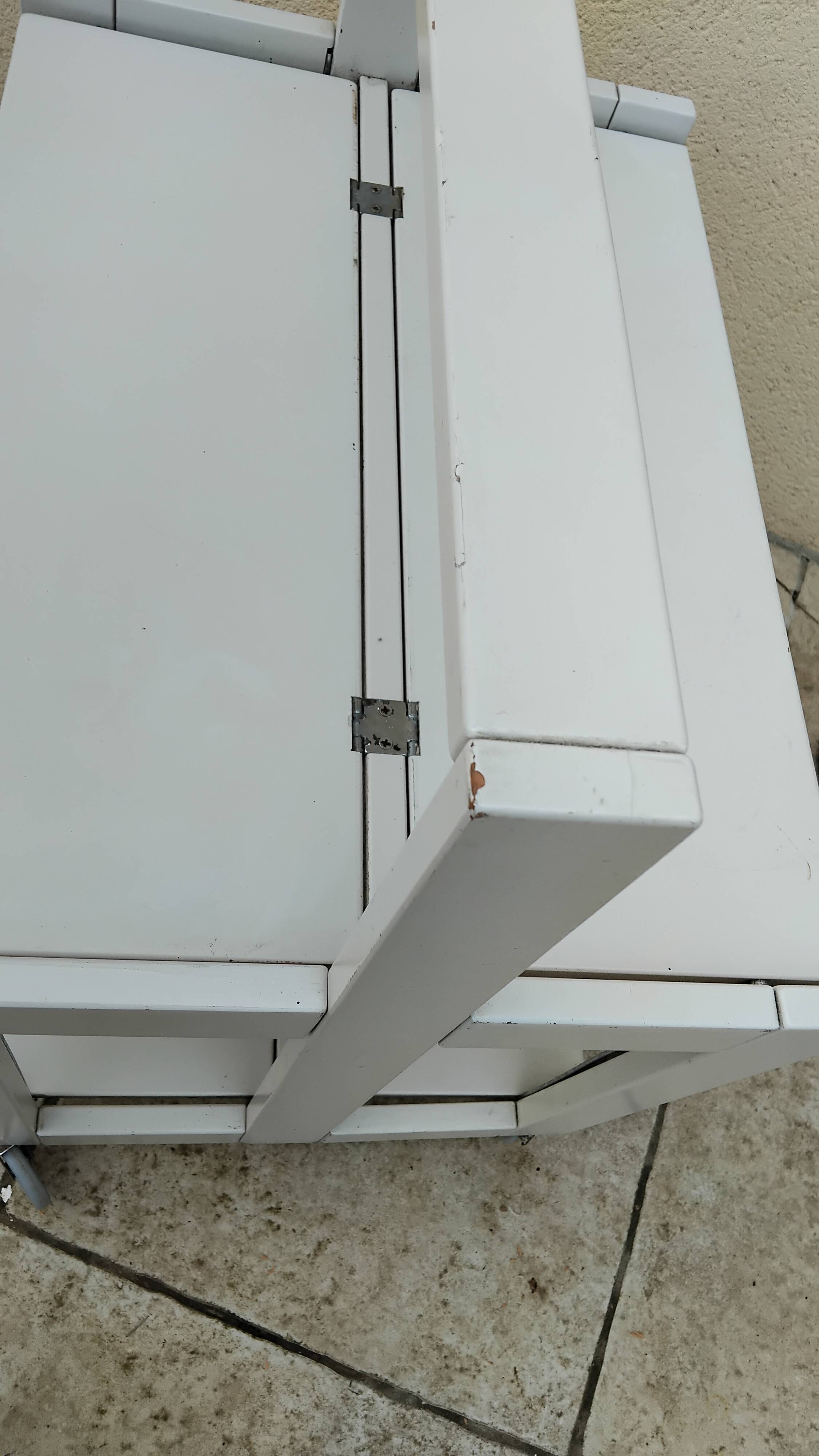 Foldable dessert table TOBIA by CIATTI vintage white lacquer design ITALY