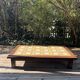 Large vintage 1960s oak and ceramic coffee table.