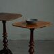 Pair of English side tables / pedestals, walnut, mid-century, 1940s.