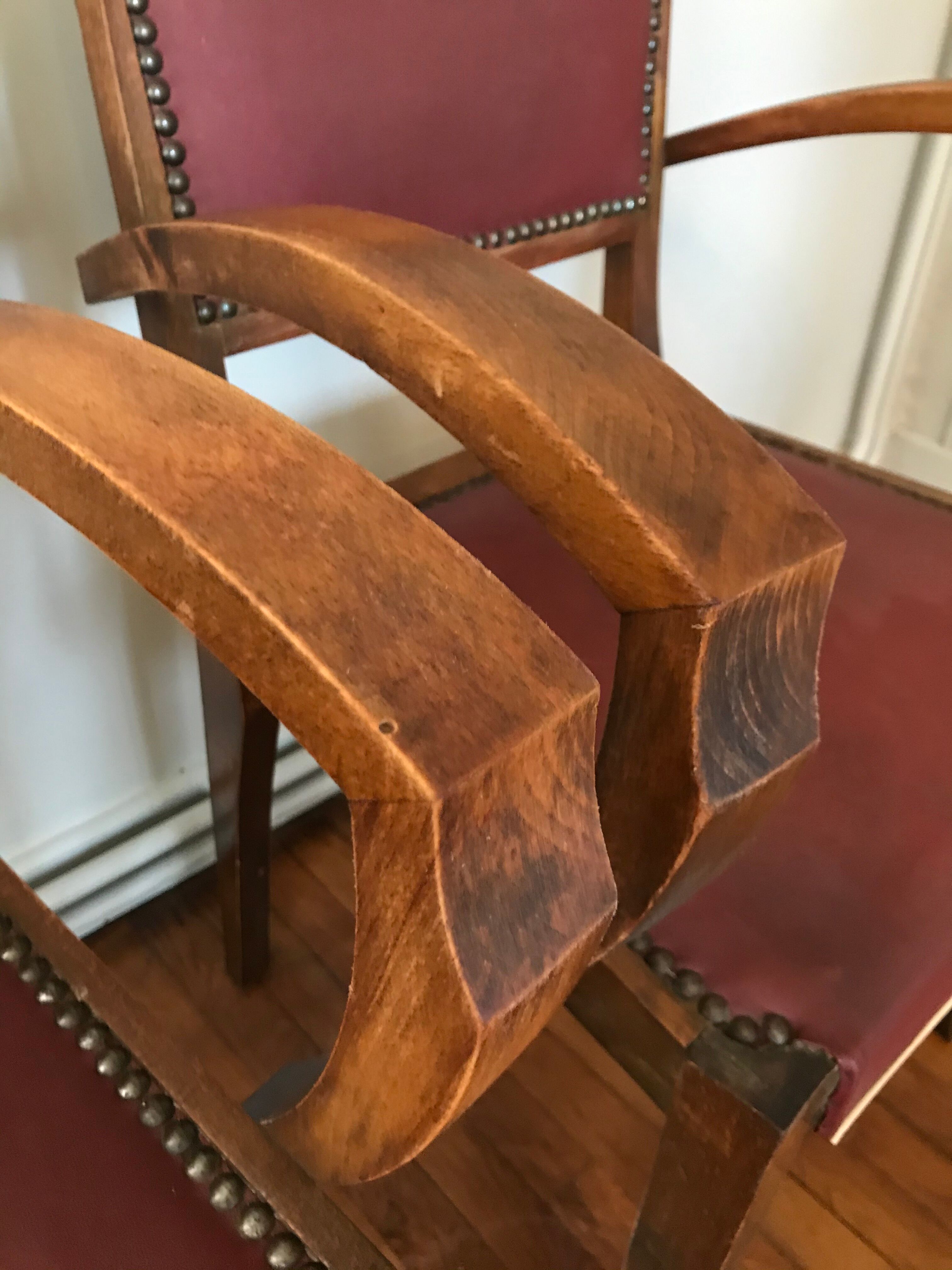 Pair of bridges art deco armchairs