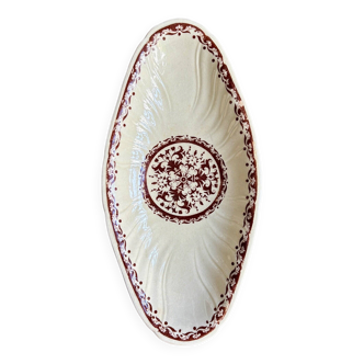Gien dish in ecru and brown ironstone