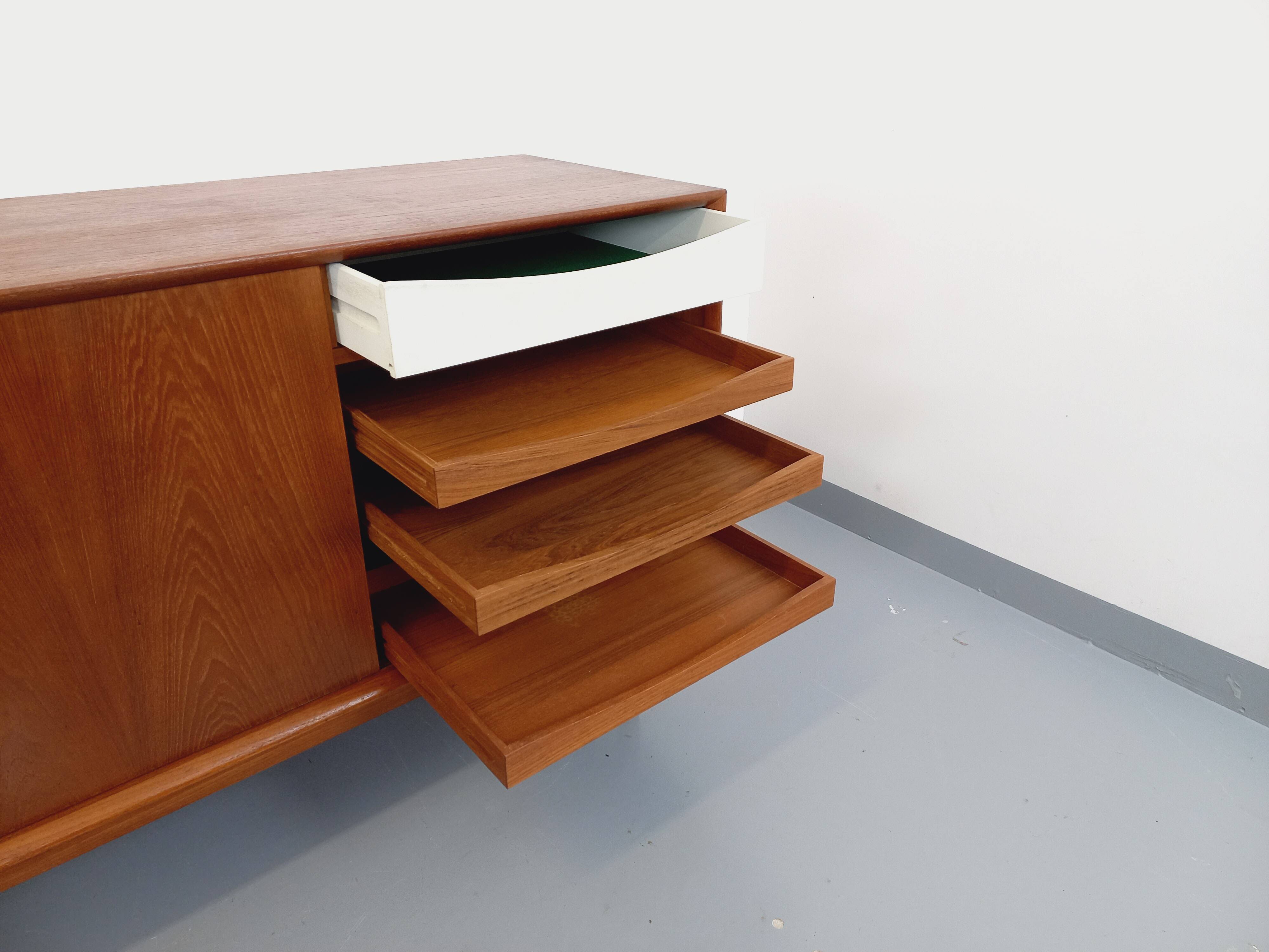 Vintage Scandinavian teak sideboard from the 60s by designer Edvard Valentinsen for Samcom