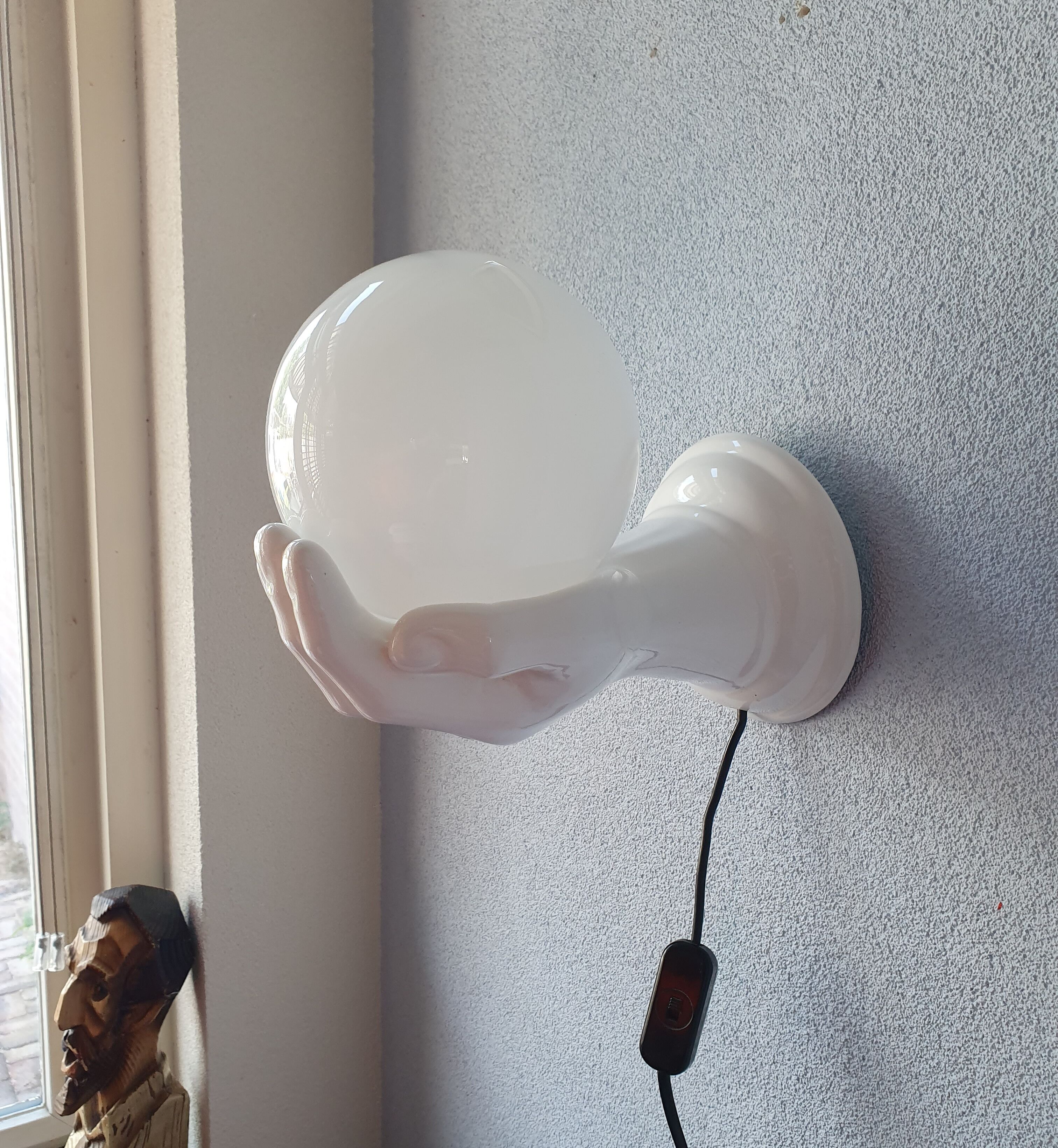 Mid Century ceramic wall lamp, 80s