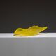 Coupe coquillage en verre murano jaune, luigi mellara, 1970s