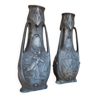 Pair of J.Garnier art nouveau vases