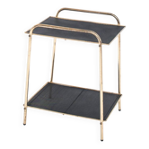 Vintage side table in gilded and painted iron. France, 1950s.