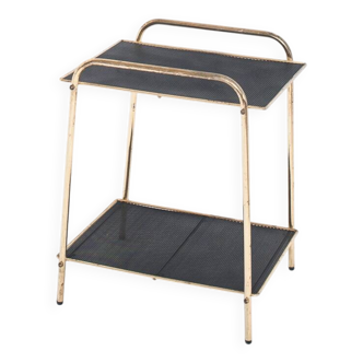 Table d'appoint vintage en fer doré et peint. France, années 1950.