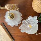 Duo of vintage “tulip” portable lamps