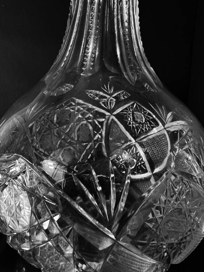 Vintage Cut Crystal Glass Carafe, 1960