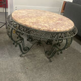 wrought iron and marble coffee table