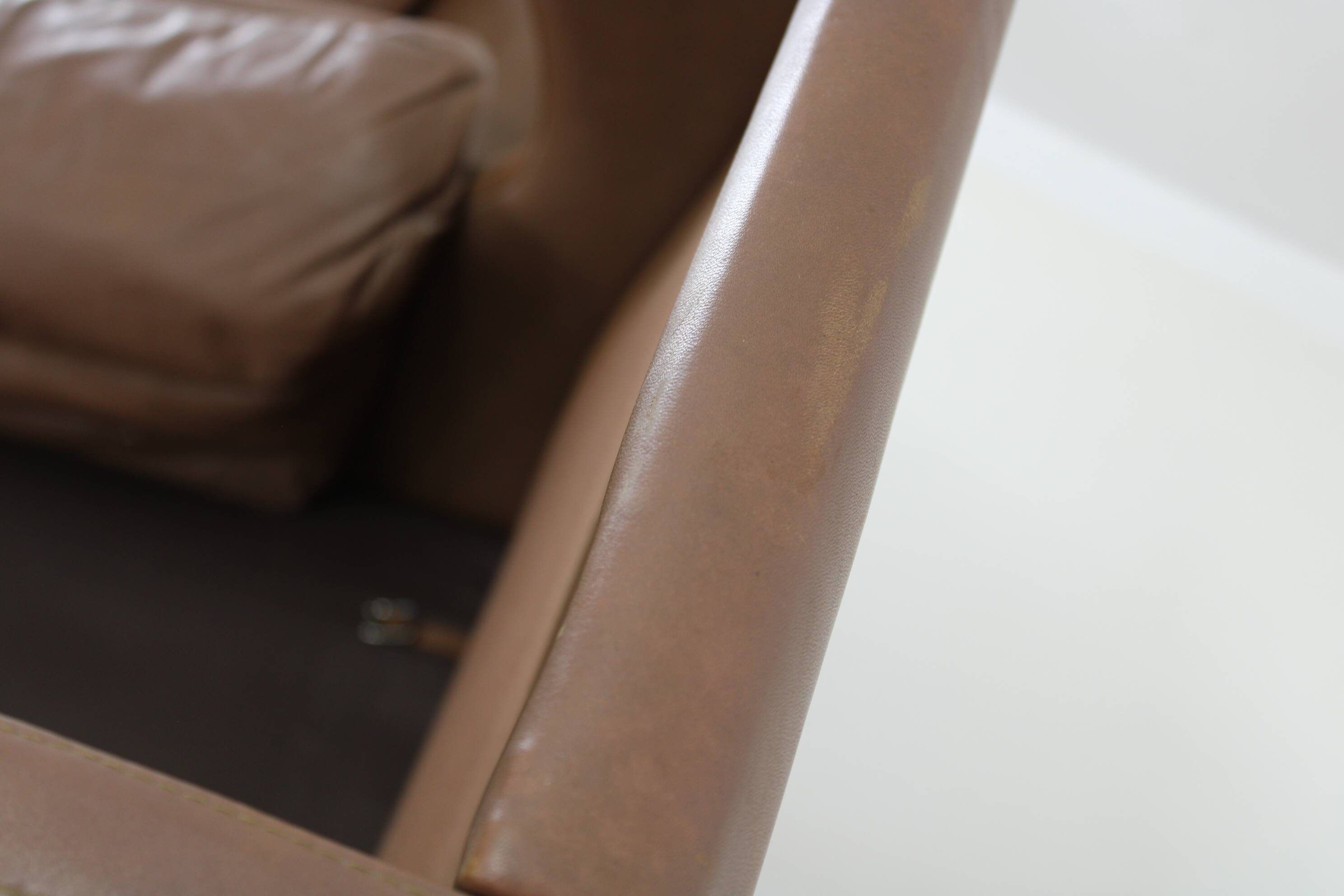 1970s Pair of Brown Leather Armchairs, Denmark