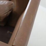 1970s Pair of Brown Leather Armchairs, Denmark