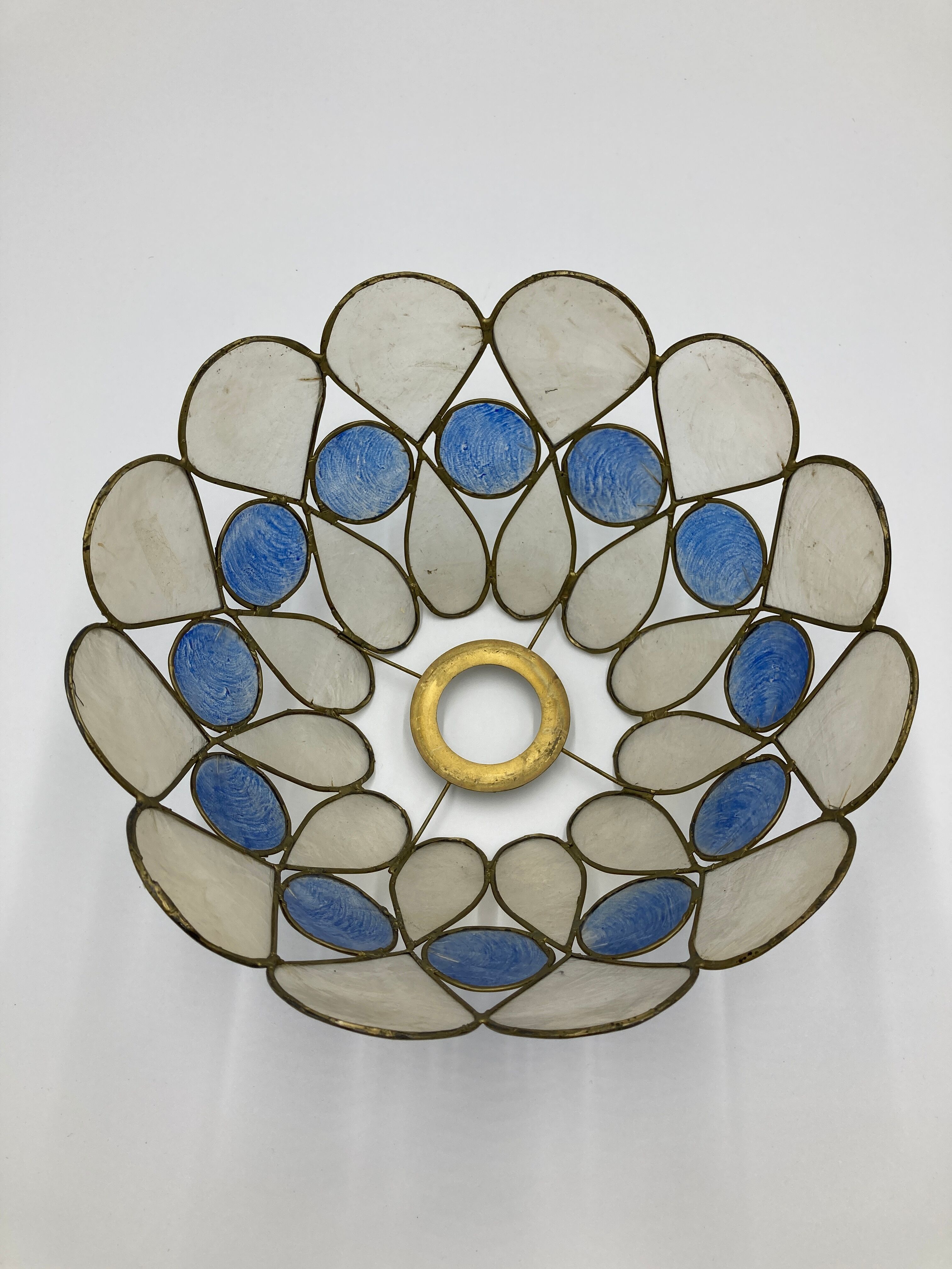 Abat-jour en nacre bleu