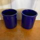 Pair of emile henry blue ceramic coolers vintage tableware