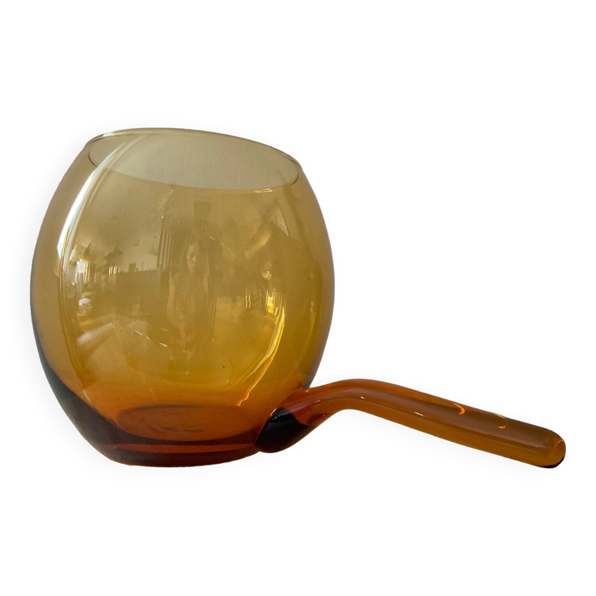 Vintage amber glass salad bowl