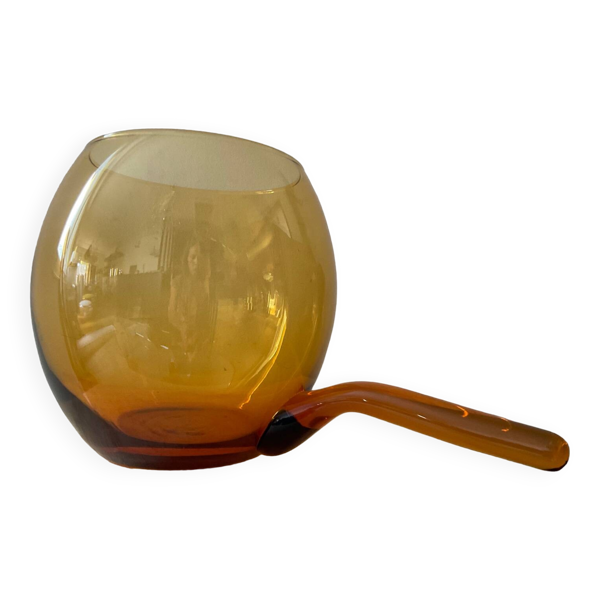 Saladier vintage en verre ambré
