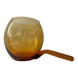 Vintage amber glass salad bowl