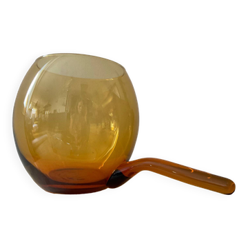 Vintage amber glass salad bowl