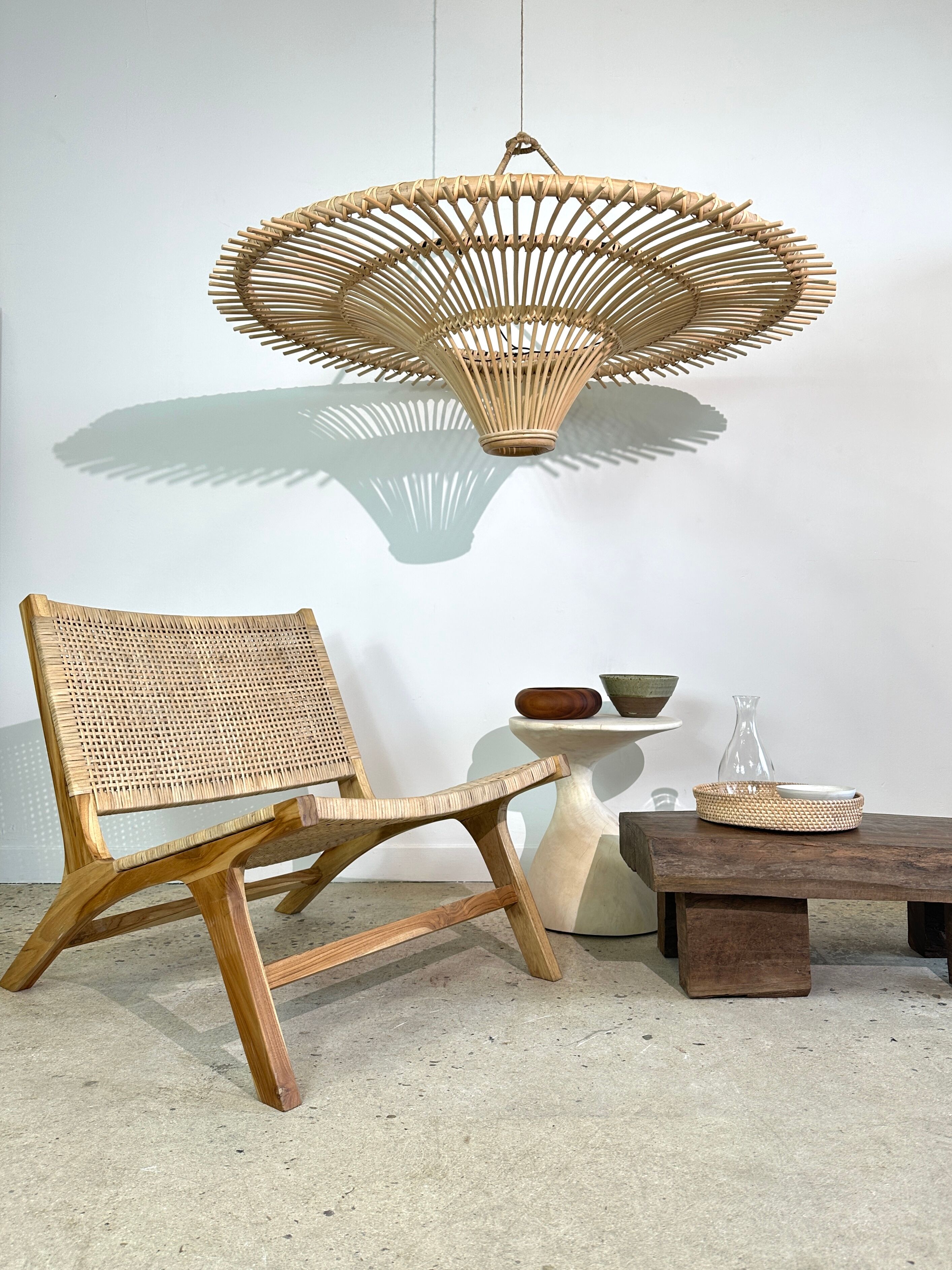 Suspension rattan saucer iron frame D:120 H:60