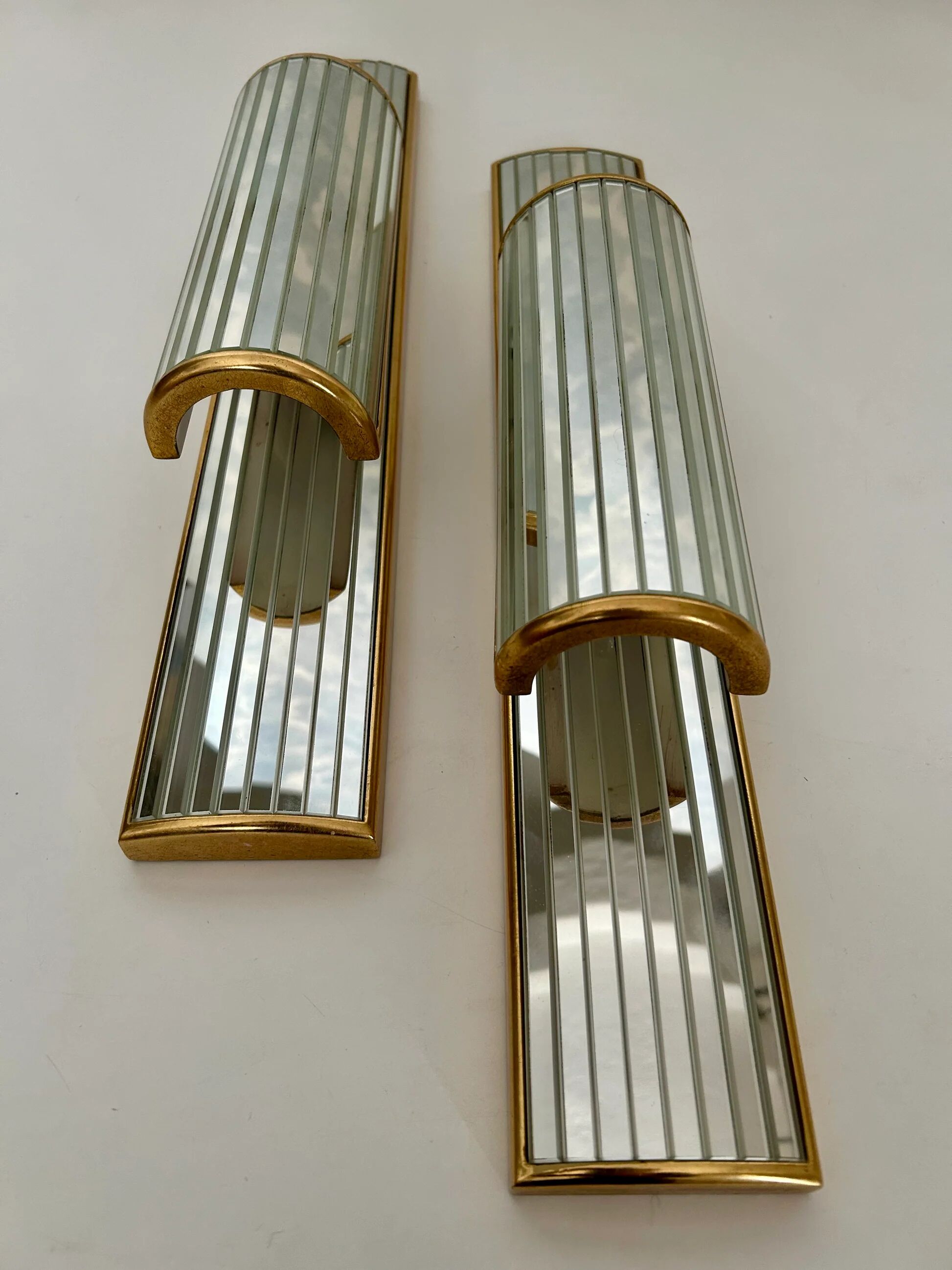 Pair of mirrored sconces by Dekundt, Belgium, 1980s (model 1620-114)