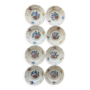 Lot de 8 assiettes plates - sarreguemines