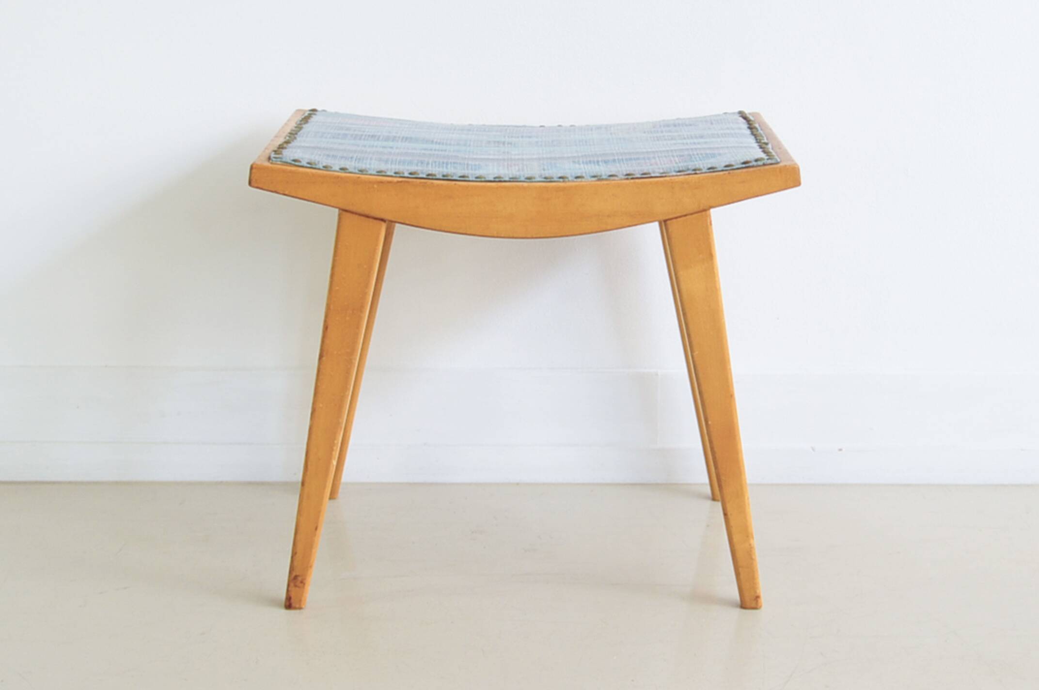 Footstool stool coloured fabric