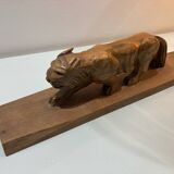 Wooden tiger sculpture