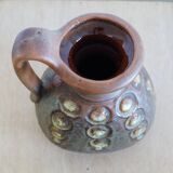 Brown ceramic vase with handle, 1970s, Austria