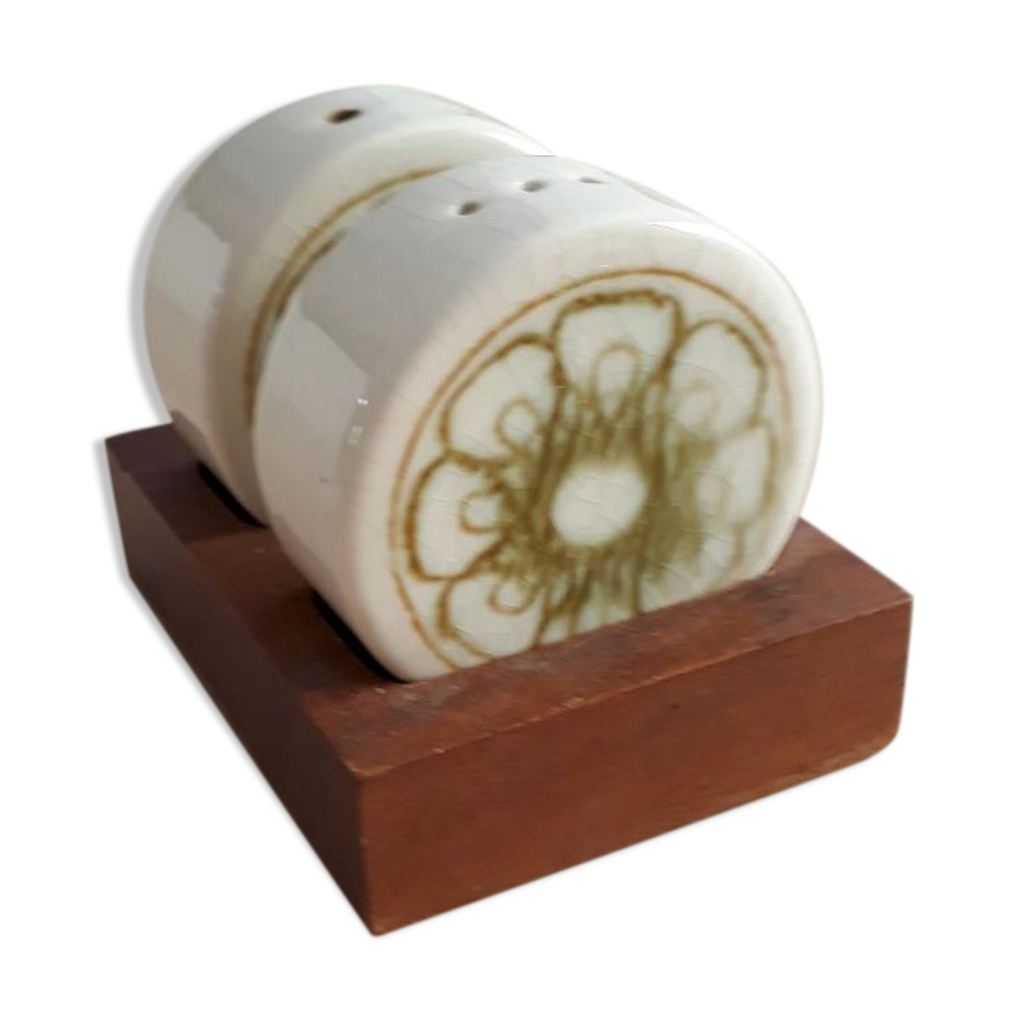 Set salière & poivrière faïence Jersey Pottery années 70