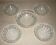Lot salad bowl and 4 cups in pressed molded glass