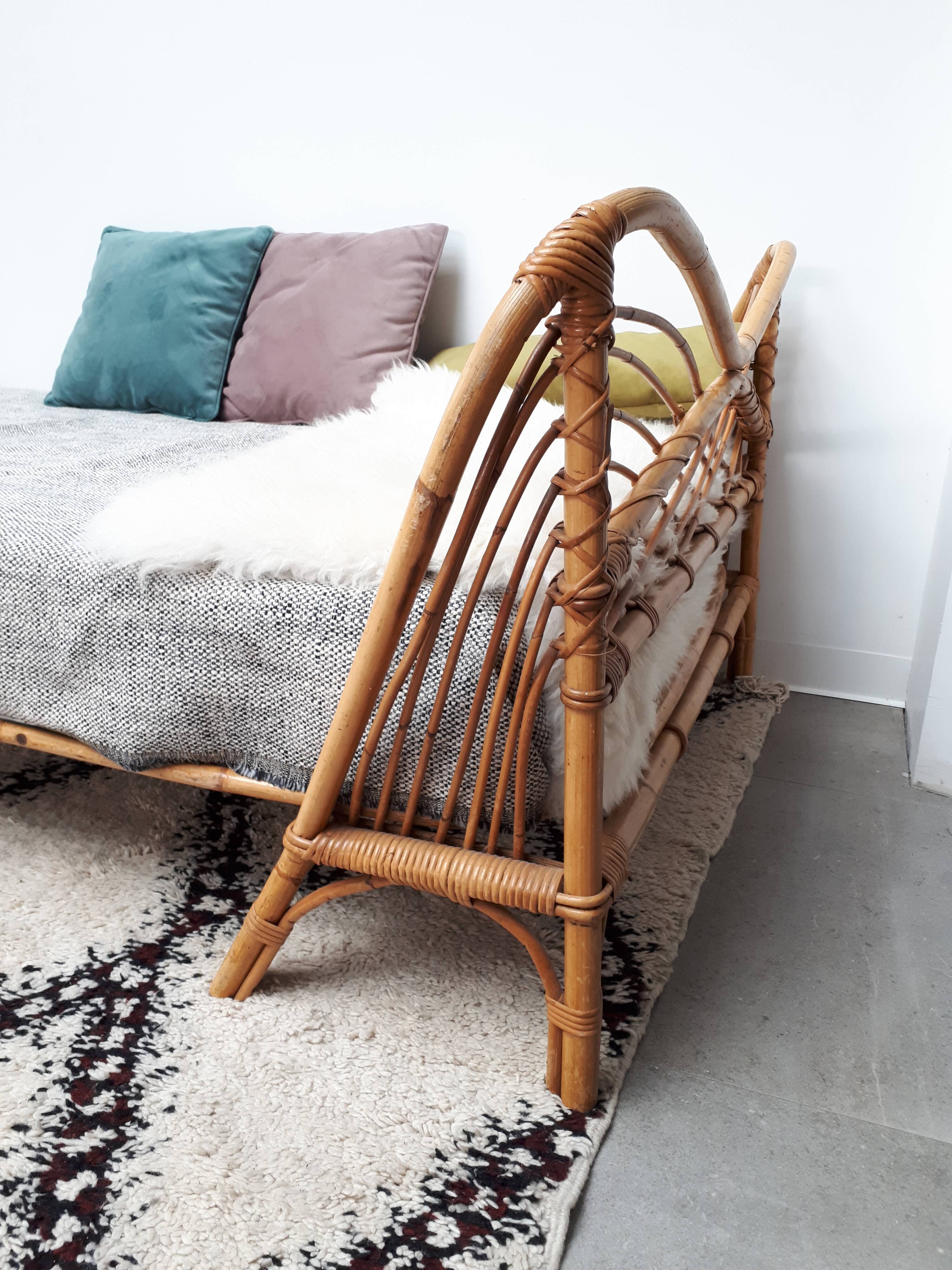 Rattan bed from the 1960s