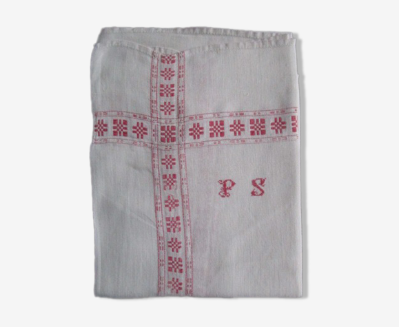 Set of 2 old monogrammed tea towels