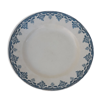 Plat rond en faïence Terre de fer H B & cie Bordeaux diam 29,5 cm