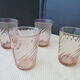 Set de 4 verres de table vintage forme gobelet arcoroc rosaline