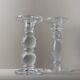 Two Clear Glass Candle Holders, 1990s Italy - Simple Timeless Ball Design, Retro Table Decor Gift