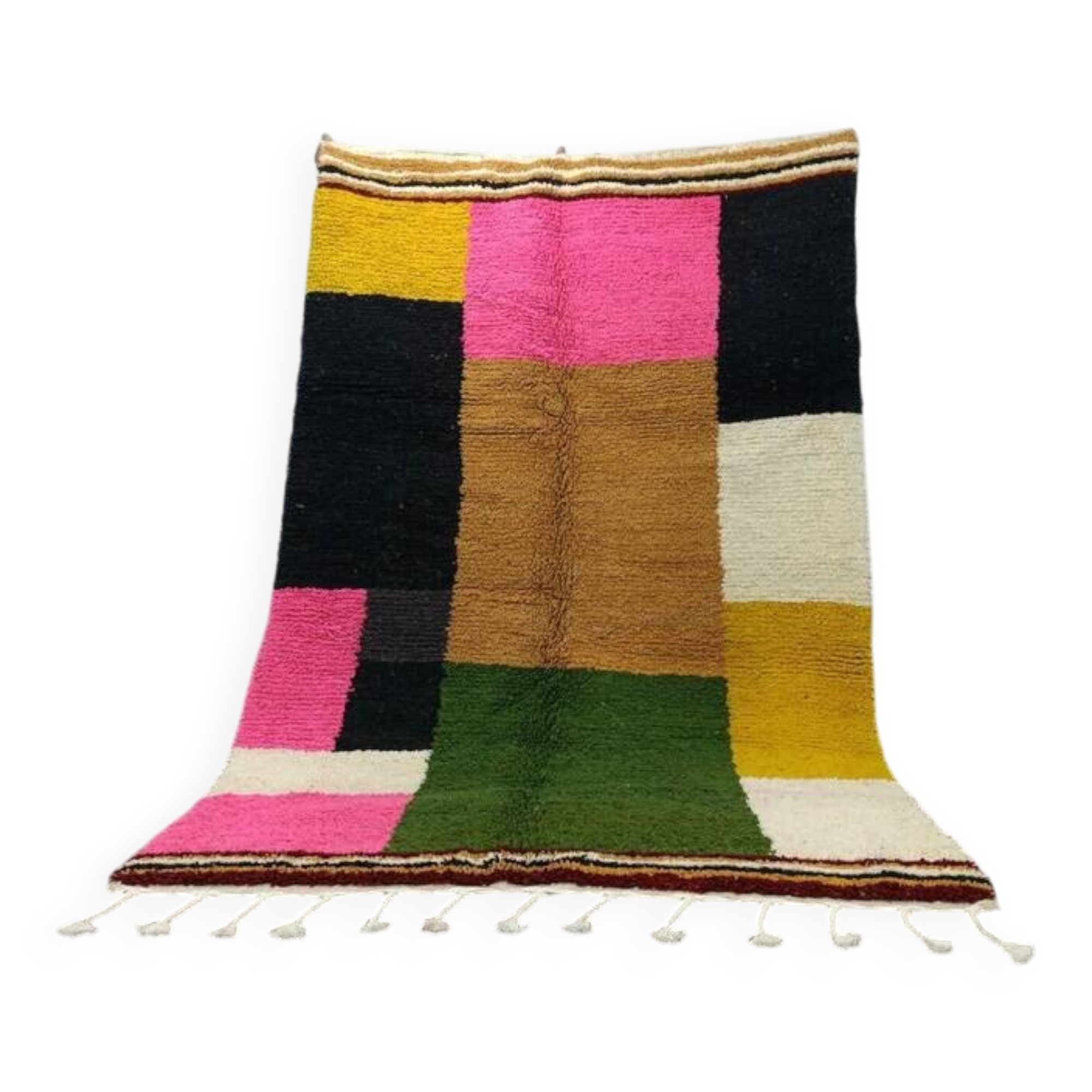 Multicolored woven wool rug 250cm x 150cm