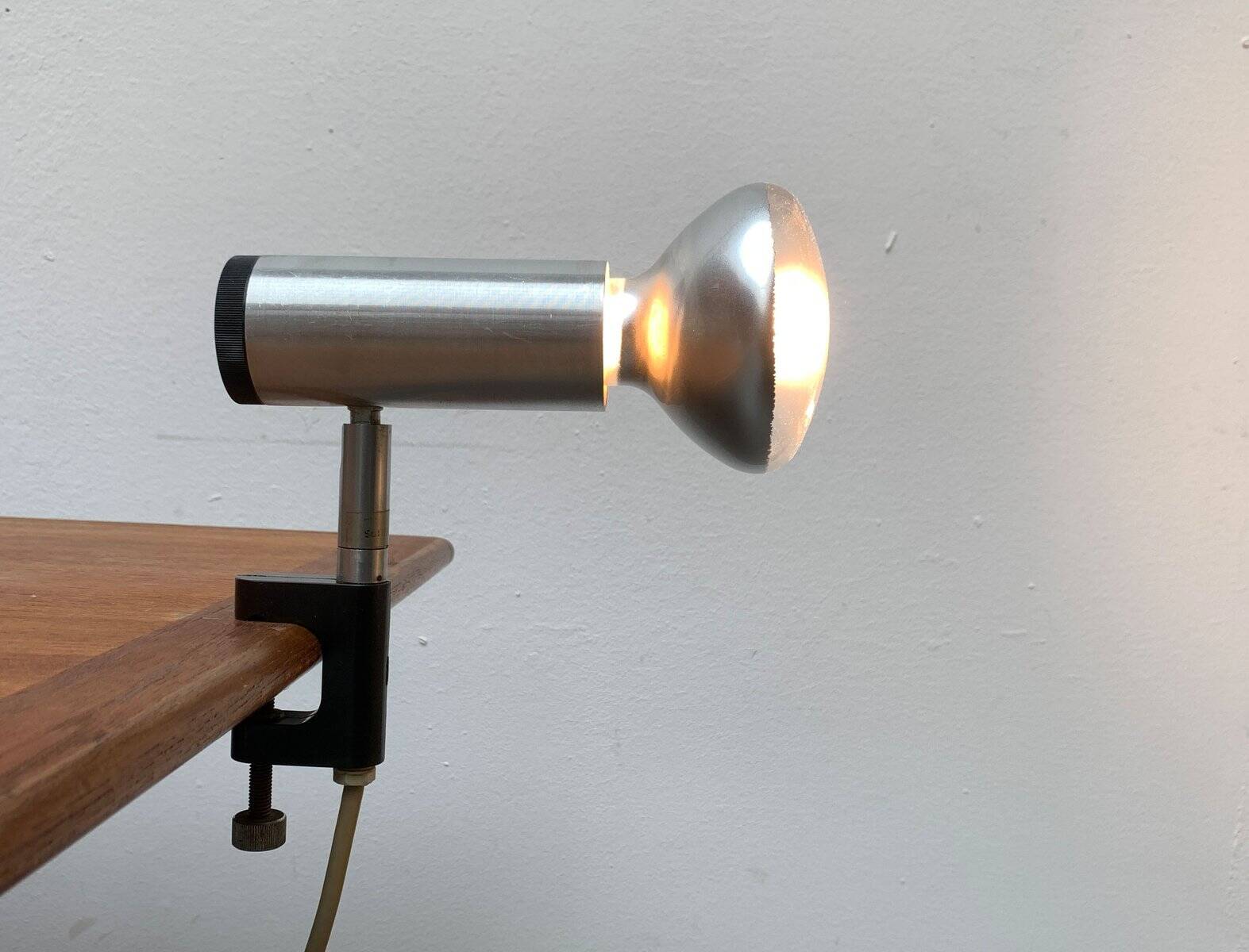 Vintage minimalist clip lamps from the space age, Table or Shelf, by Philips
