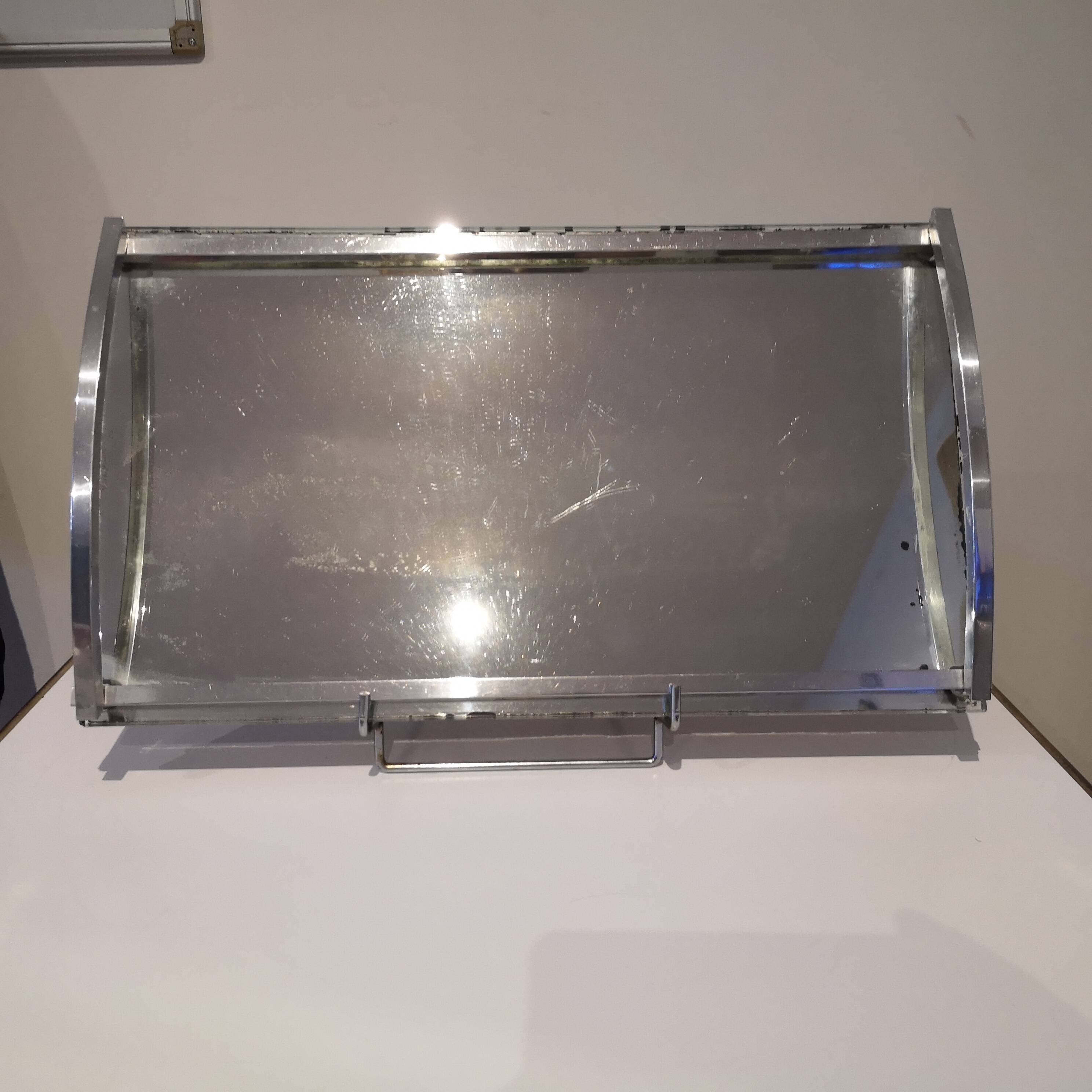 DLG Adnet Modernist Art Deco Glass and Chromed Brass Serving Tray