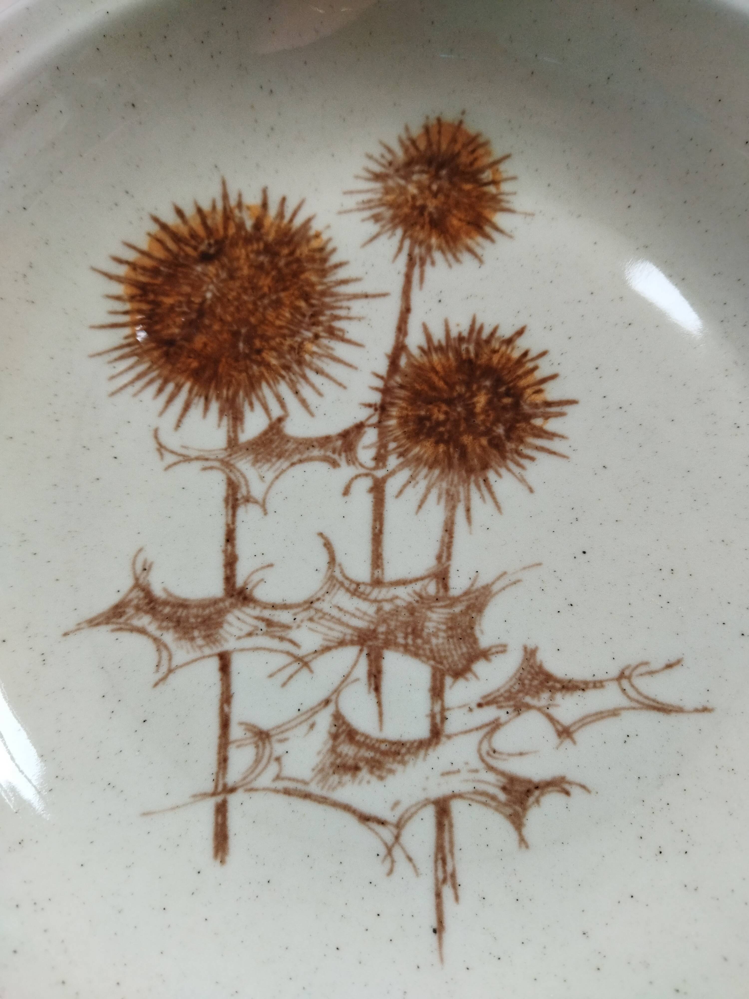 4 assiettes creuses Sarreguemines "Chardons"