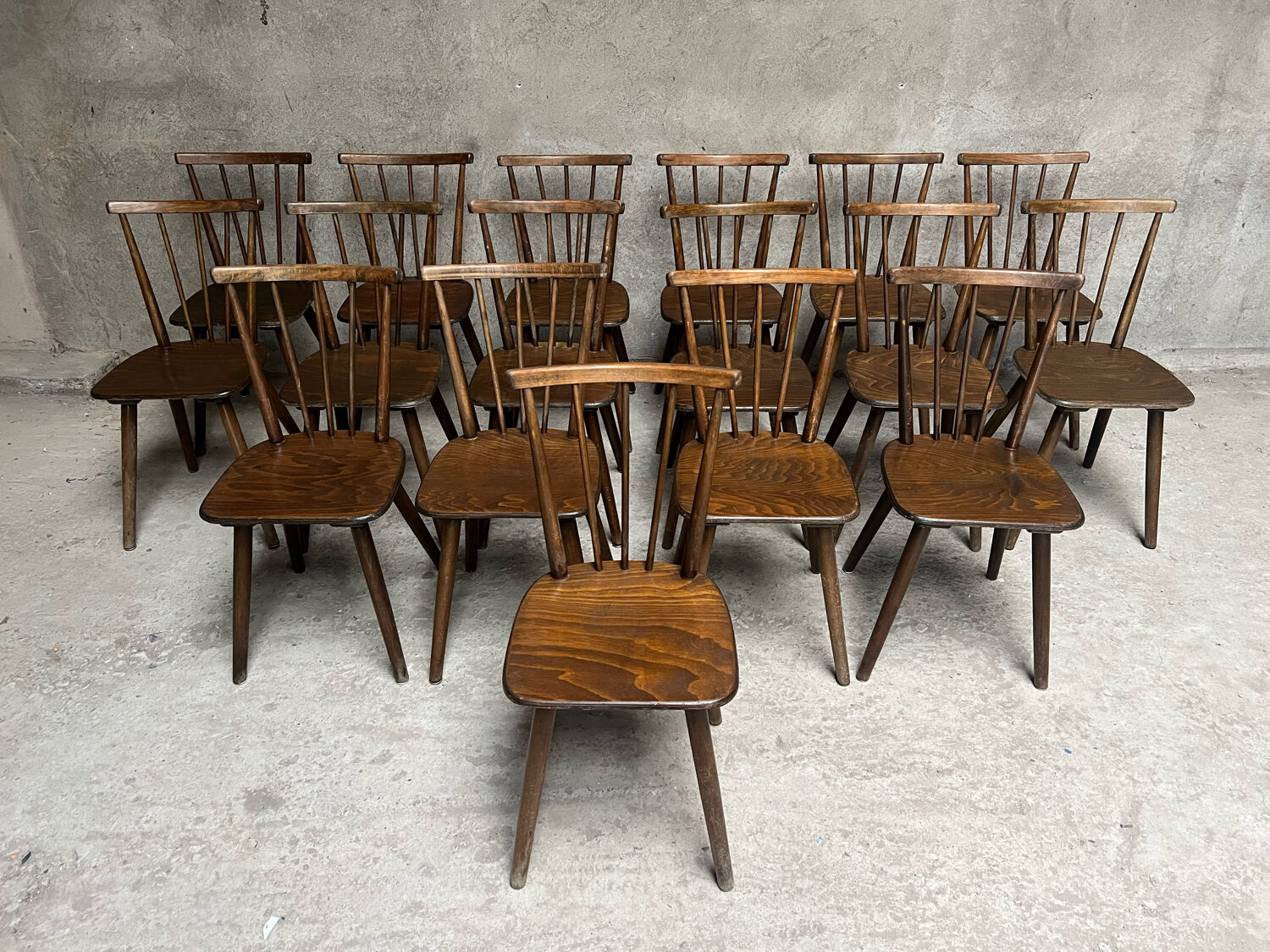 Series of 17 Fanette bistro chairs 1960 tapiovaara style