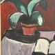 Original Swedish Oil on Canvas – “Pitcher and Plant” by Evy Olesen