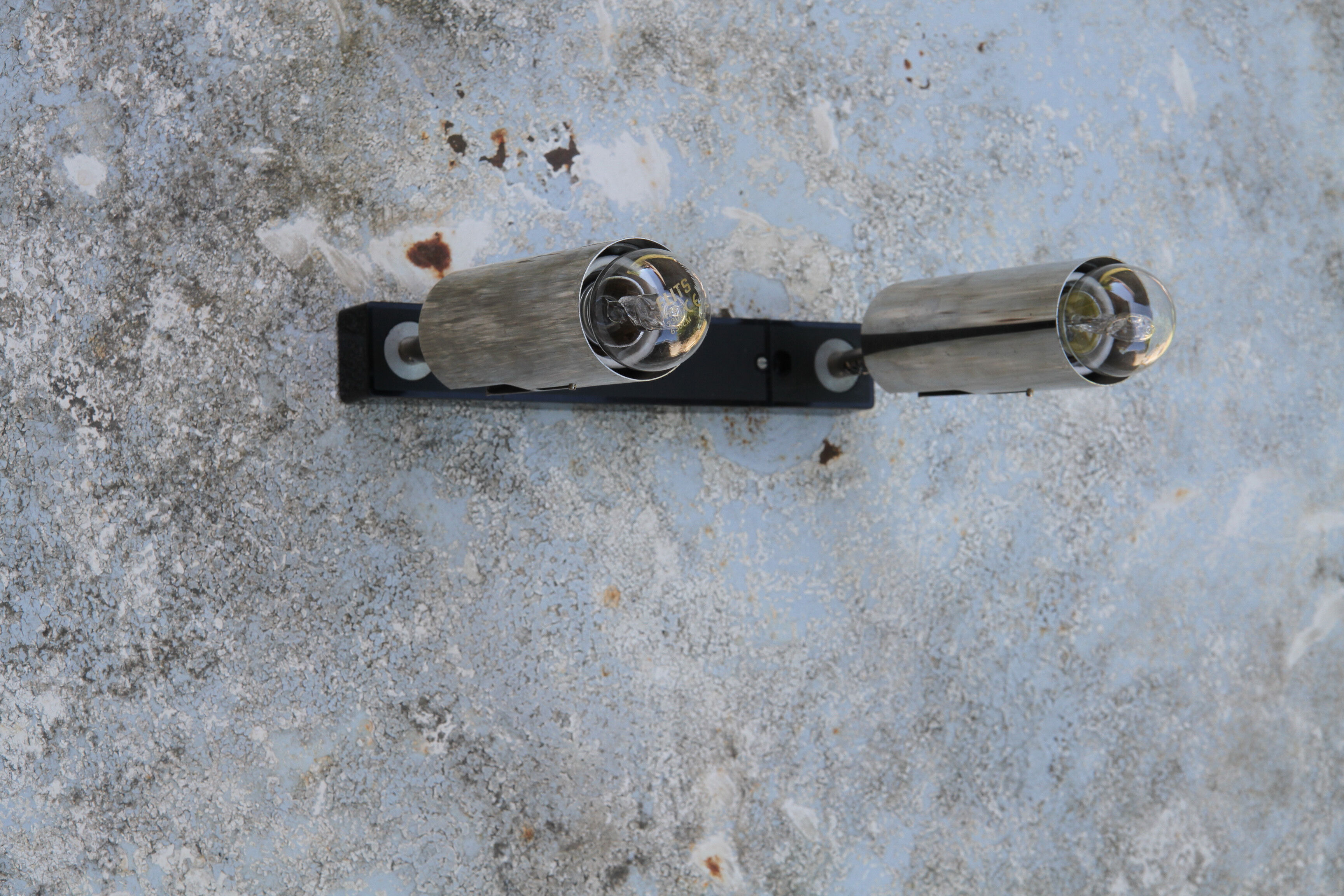 Wall sconce with two chrome lights from the 70s