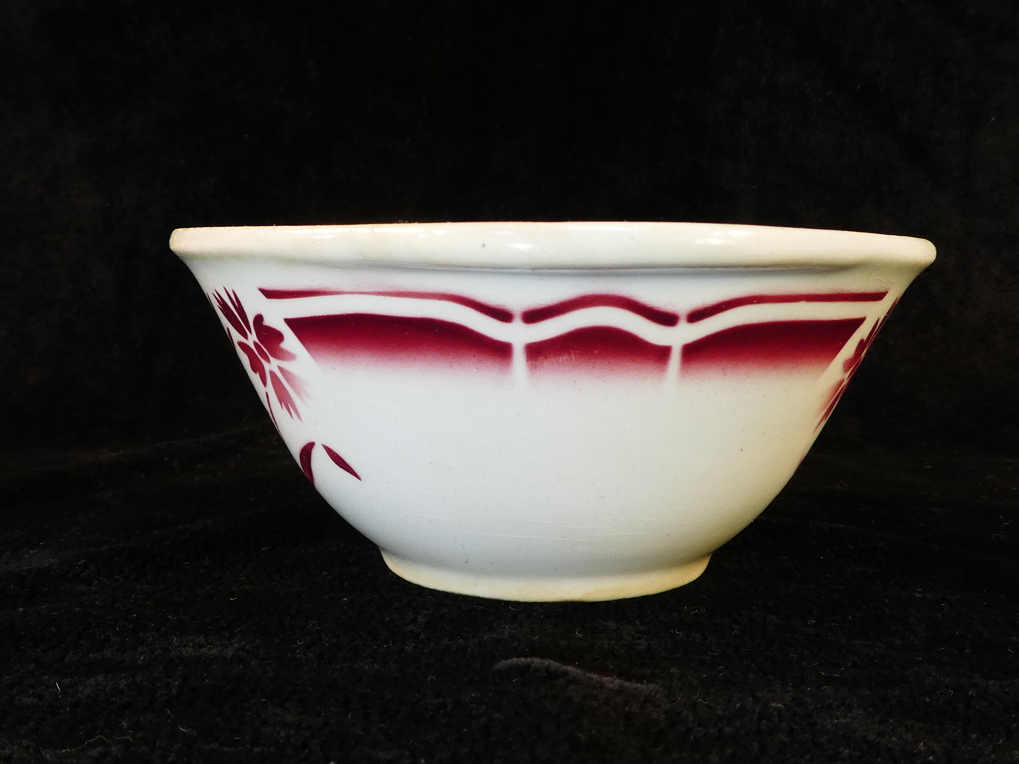 faience sausage bowl of BADONVILLER FB FENAL FRERES decoration FLEUR ROUGE