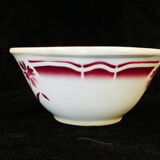 faience sausage bowl of BADONVILLER FB FENAL FRERES decoration FLEUR ROUGE