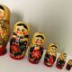 Traditional vintage Russian Matryoshka dolls series of 6