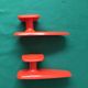 Pair of Patère coat rack Syla France plastic orange design 70s
